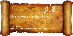 Jankovszky Bettina névjegykártya